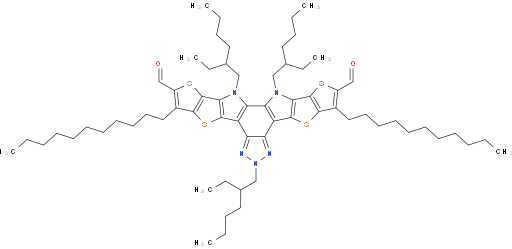 6,12,13-Tris(2-ethylhexyl)-3,9-diundecyl-12,13-dihydro-6H-thieno[2'',3'':4',5']thieno[2',3':4,5]pyrrolo[3,2-g]thieno[2',3':4,5]thieno[3,2-b][1,2,3]triazolo[4,5-e]indole-2,10-dicarbaldehyde