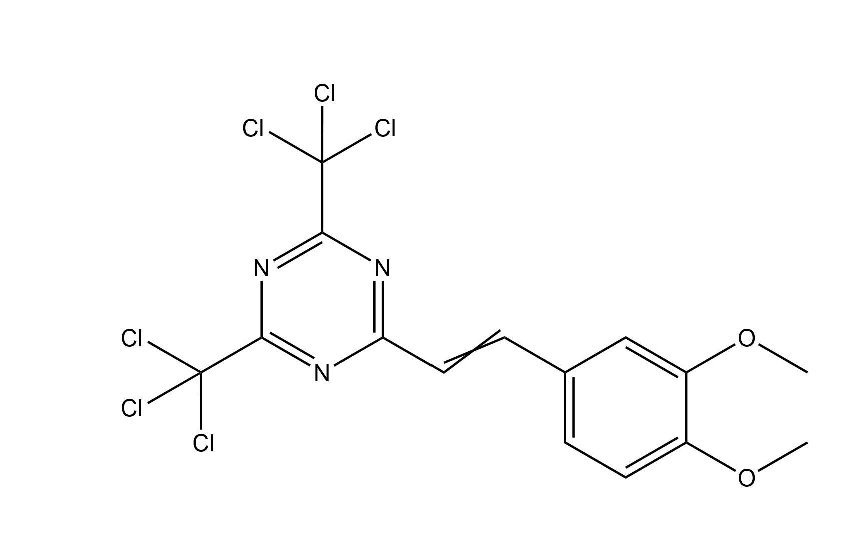 2-[2-(3,4-Dimethoxyphenyl)-ethenyl]-4,6-bis(trichloromethyl) -s-triazine